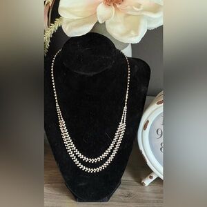 Elegant Triple Strand Necklace in Gold
